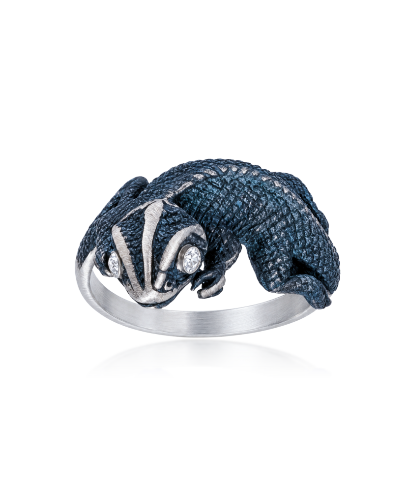 Hõbesõrmus tsirkoonidega "Chameleon" Goldinga 03962