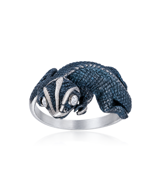 Hõbesõrmus tsirkoonidega "Chameleon" Goldinga 03962