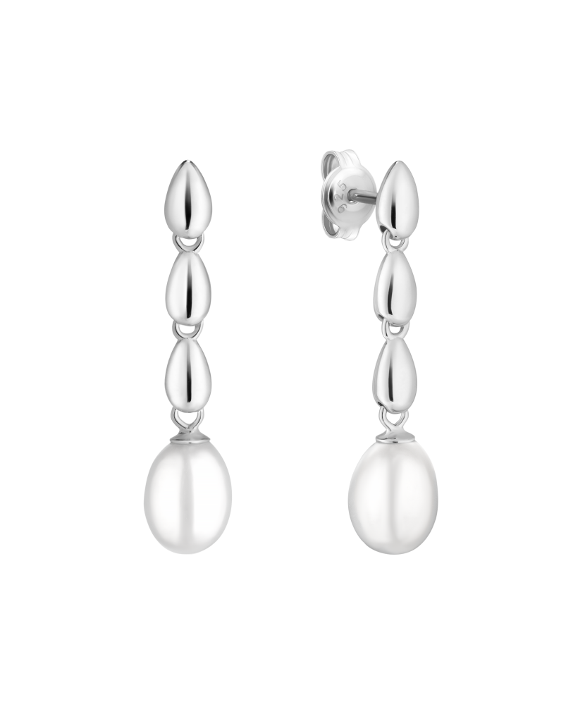 Серьги из серебра с жемчугом