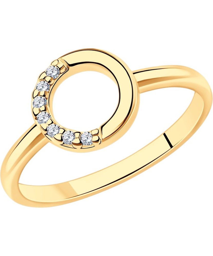 Kullatud hõbesõrmus tsirkoonidega - Hõbesõrmused - Goldinga