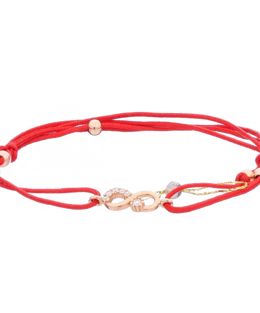 Raudono Siūlo Apyrankė Su Auksiniu Pakabuku "begalybė" - Apyrankės - Goldinga