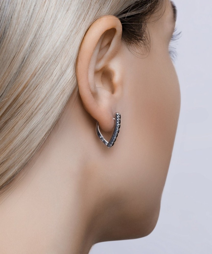 Sidabriniai auskarai su cirkoniais - Sidabriniai auskarai - Goldinga