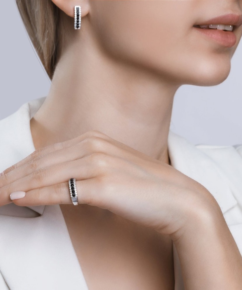 Hõbekõrvarõngad tsirkoonidega - Hõbekõrvarõngad - Goldinga