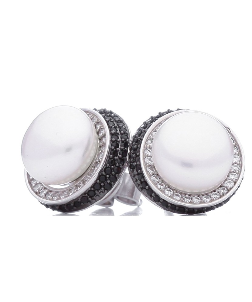 Hõbekõrvarõngad pärlite ja tsirkoonidega - Pärliga kõrvarõngad - Goldinga