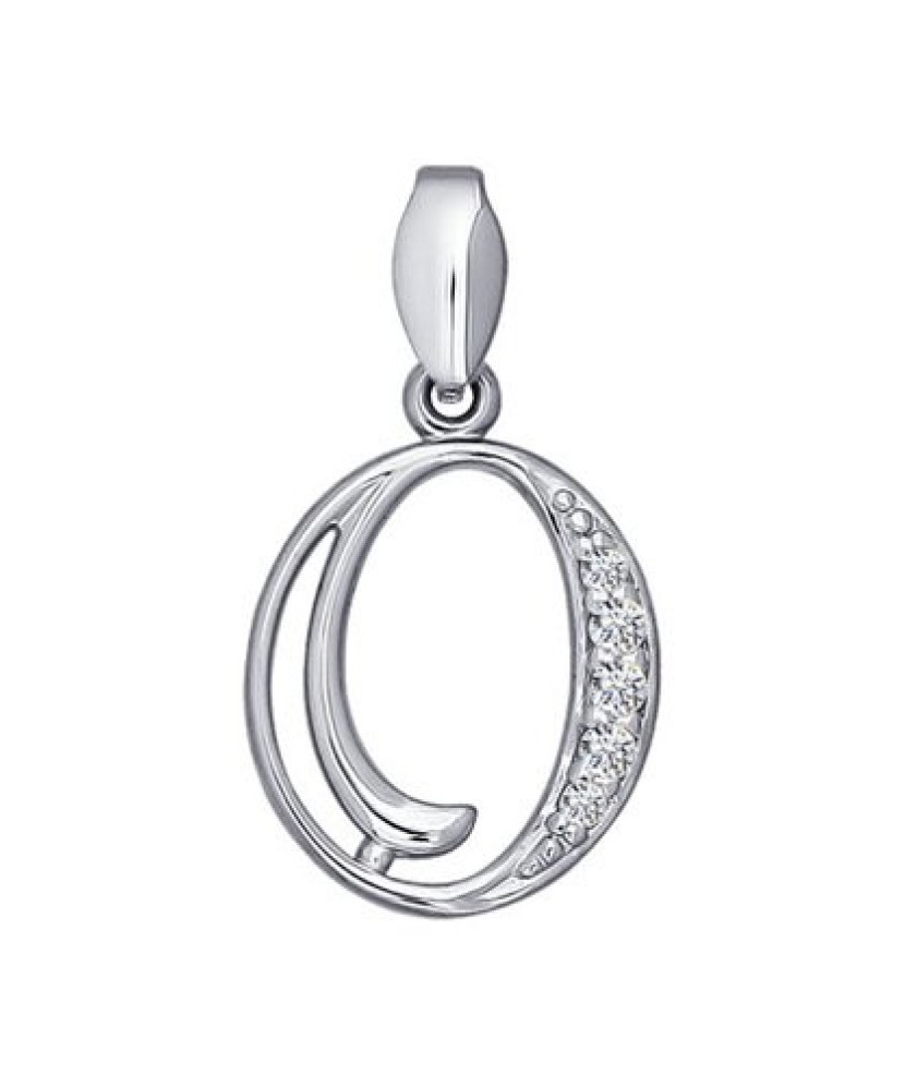 Sidabrinis pakabukas su cirkoniais raidė O Goldinga S94030458