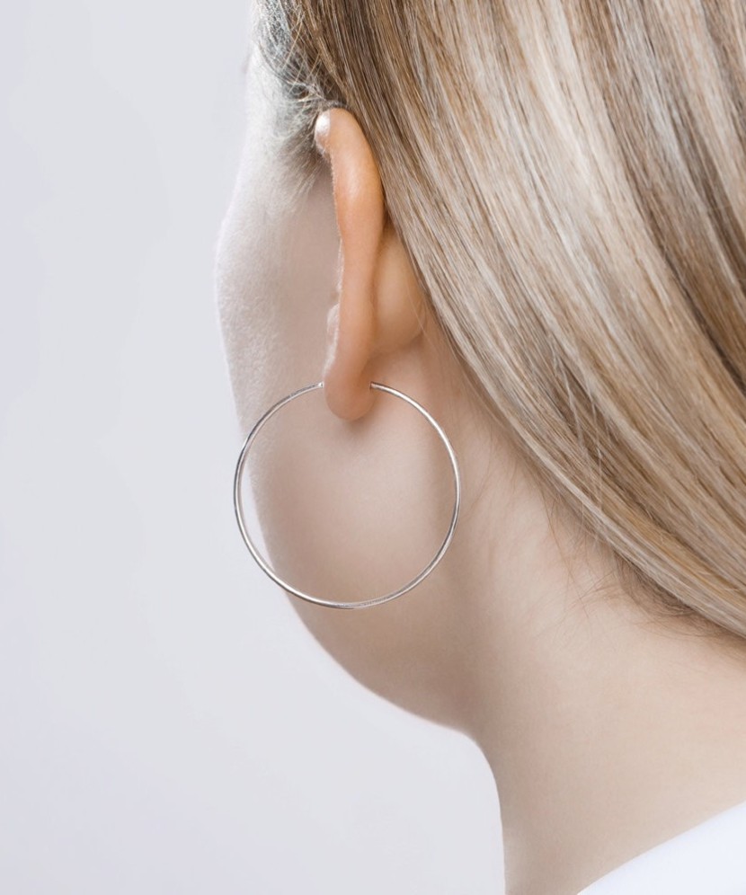 Sidabriniai auskarai rinkutės 40mm - Sidabriniai auskarai - Goldinga