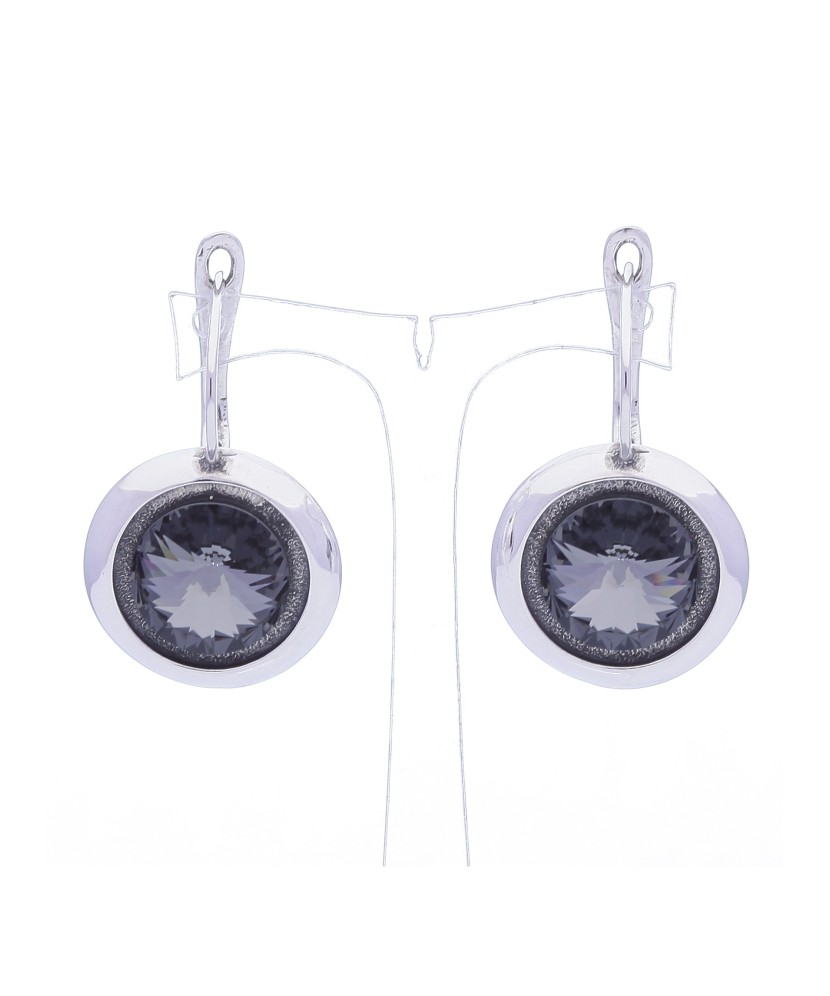 Sidabriniai auskarai su kristalu - Sidabriniai auskarai - Goldinga