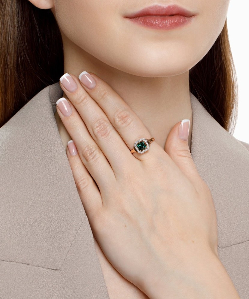 Auksinis žiedas su sitalu ir cirkoniais - Auksiniai žiedai - Goldinga