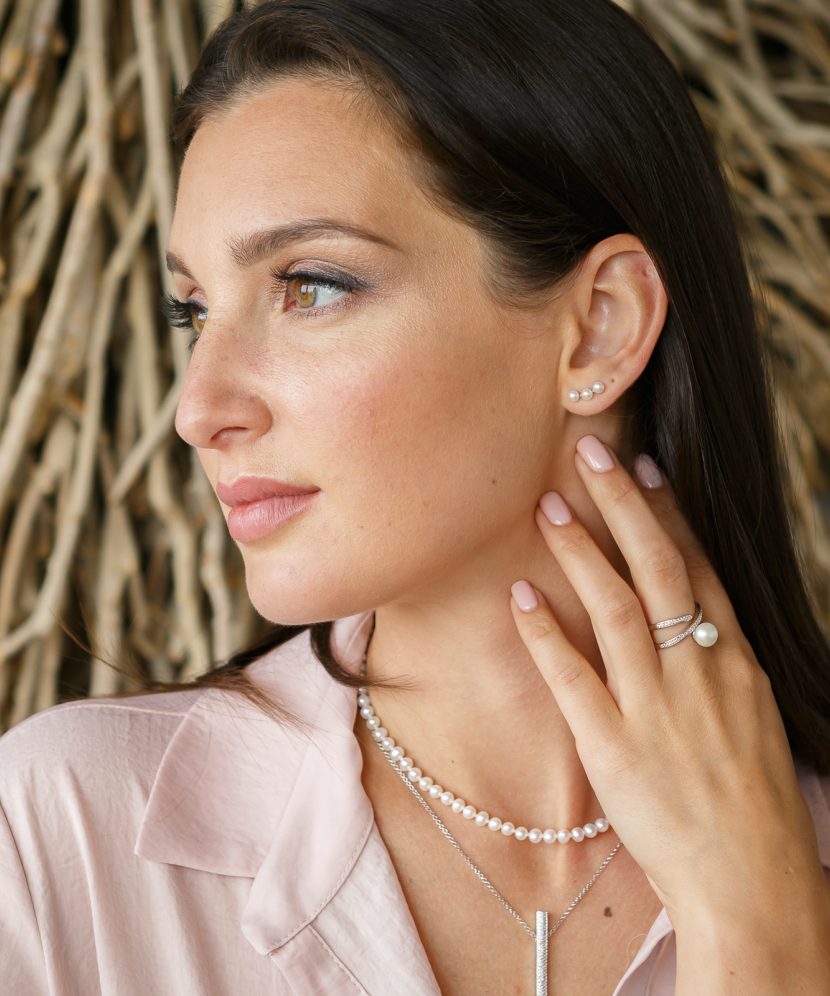 Hõbekõrvarõngad pärlitega - Pärliga kõrvarõngad - Goldinga