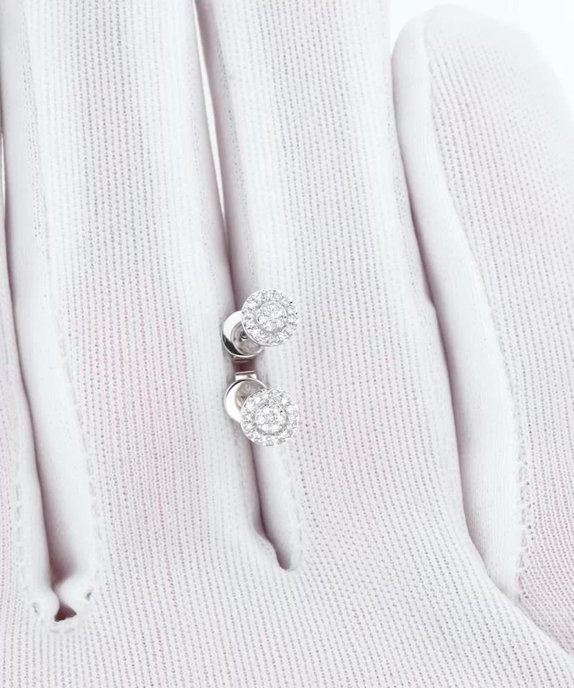 Серьги из белого золота с бриллиантами