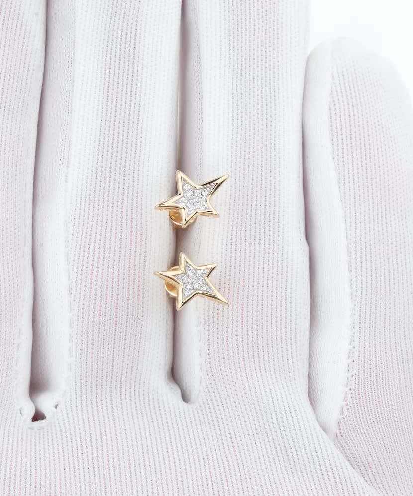 Kollase kullaga kõrvarõngad Briljantidega