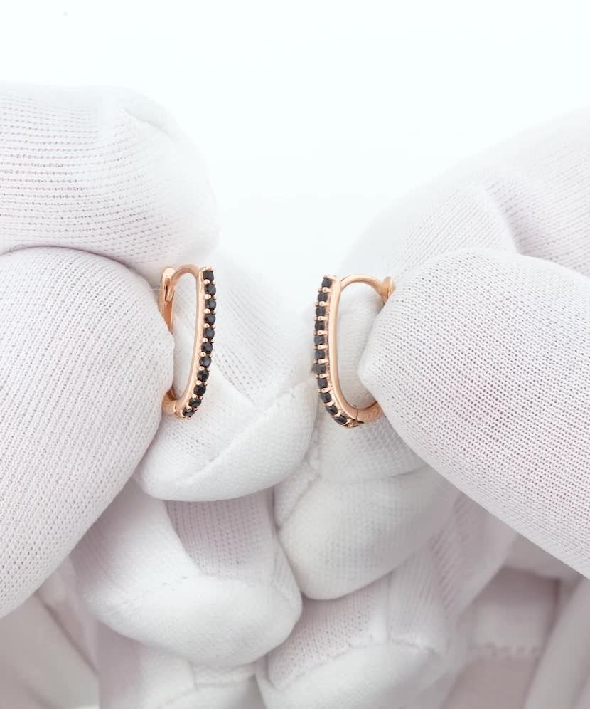 Золотые серьги с цирконами