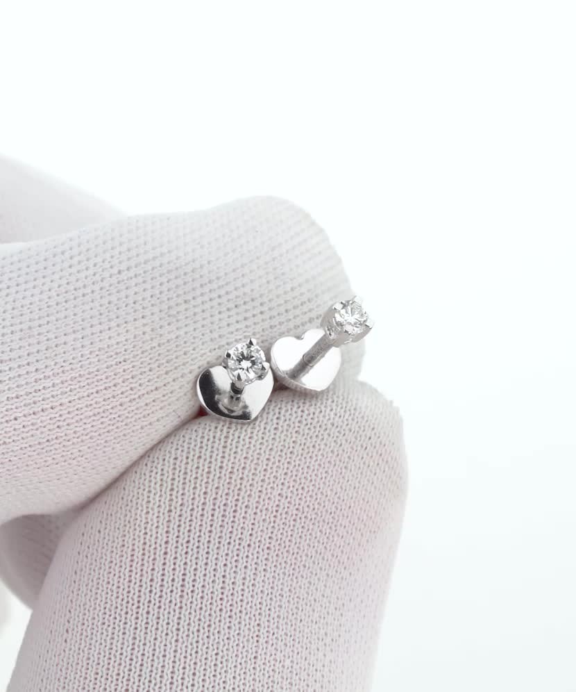 Серьги из белого золота с бриллиантами