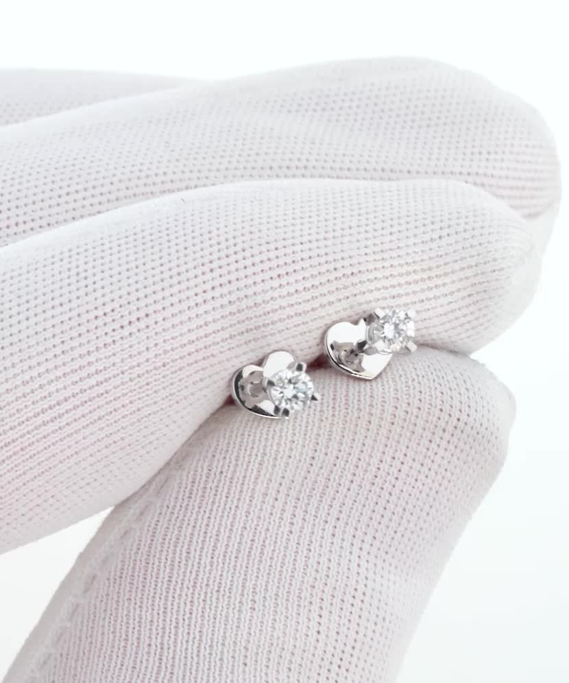 Серьги из белого золота с бриллиантами