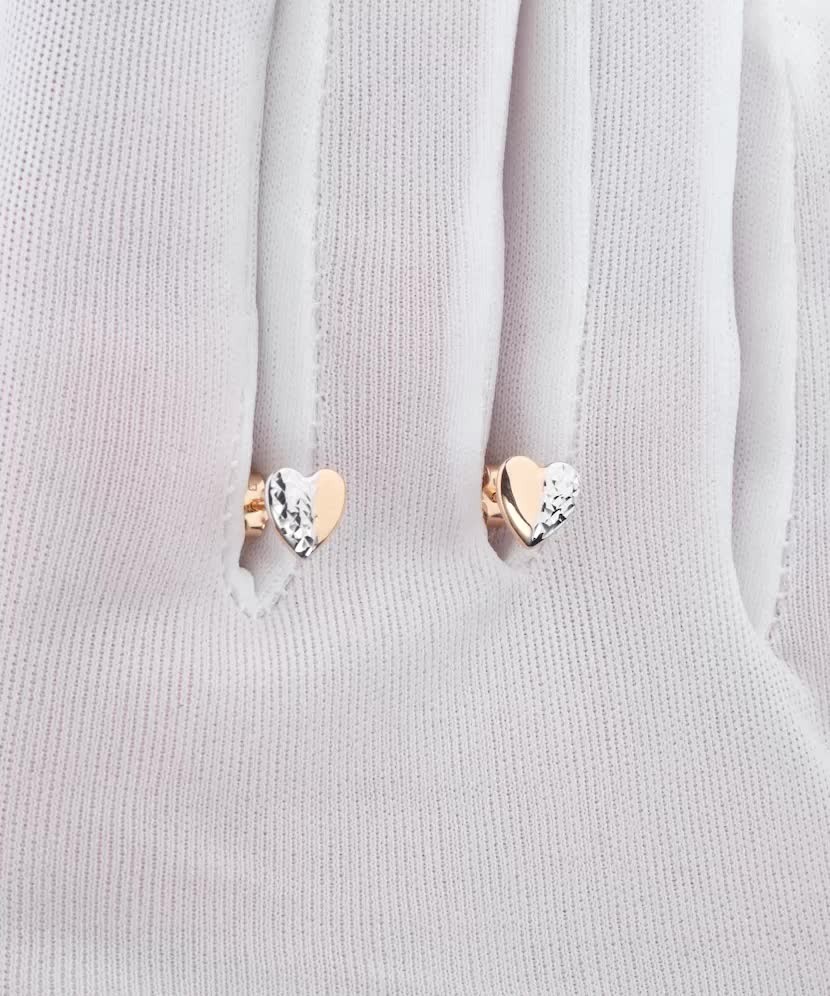 Золотые серьги "Сердечко"