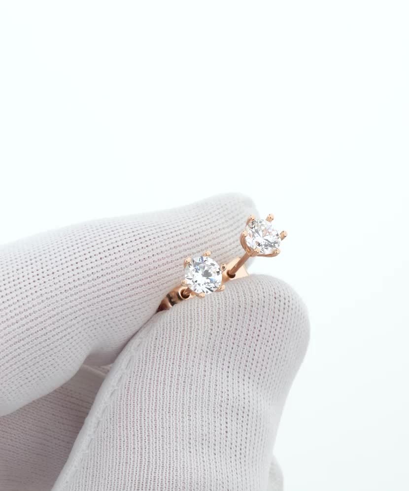 Золотые серьги с цирконами