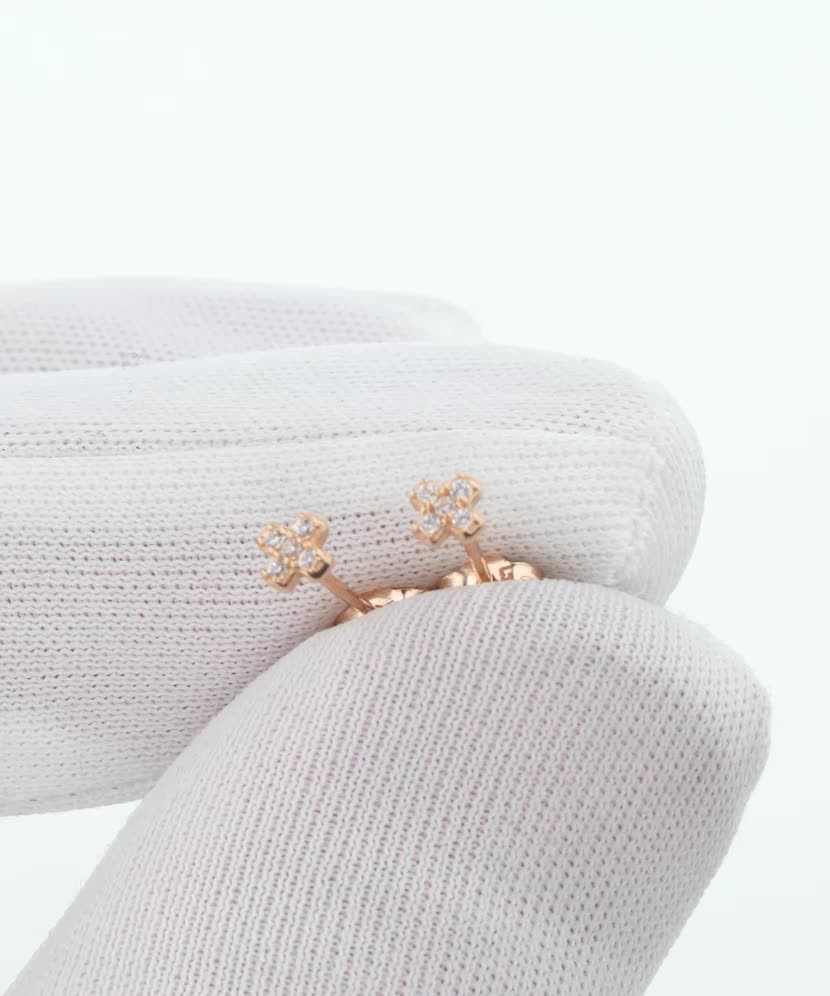 Золотые серьги с цирконами