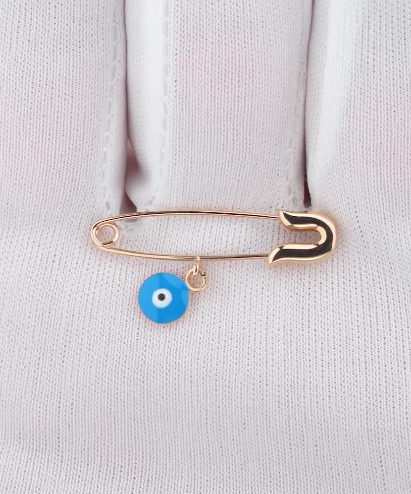 Золотая брошь с эмалью