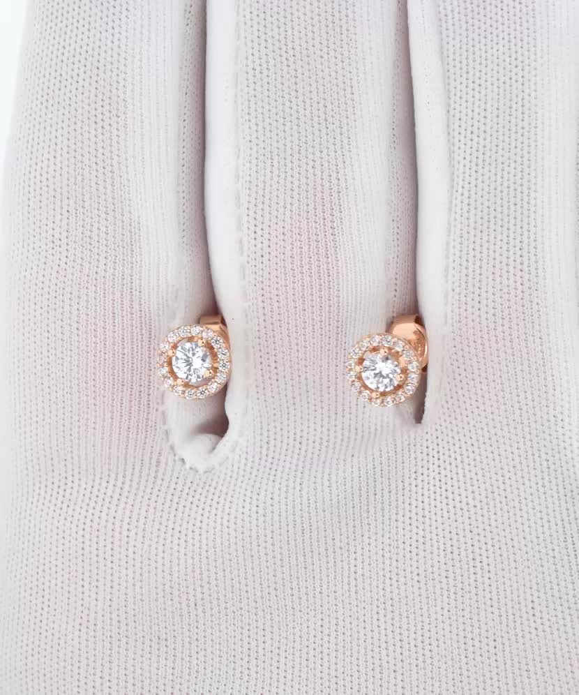 Золотые серьги с цирконами