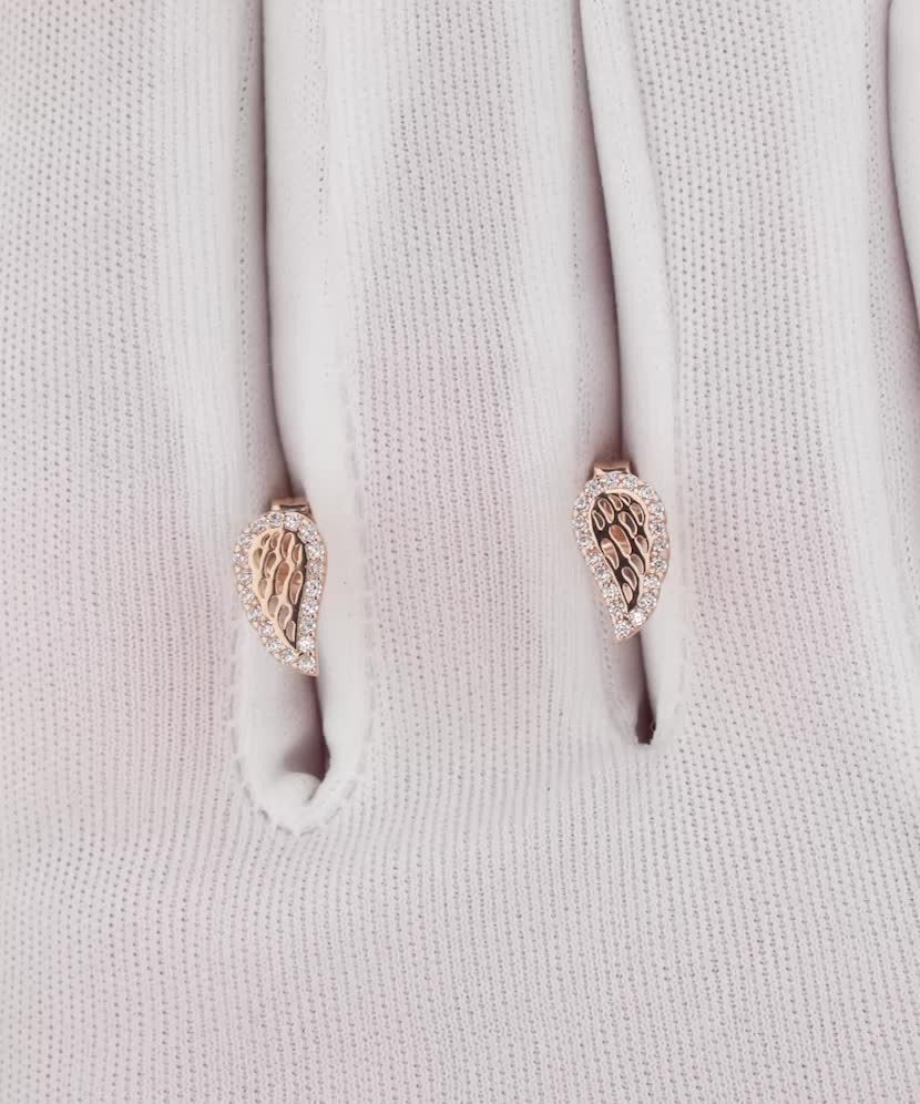 Золотые серьги с цирконами