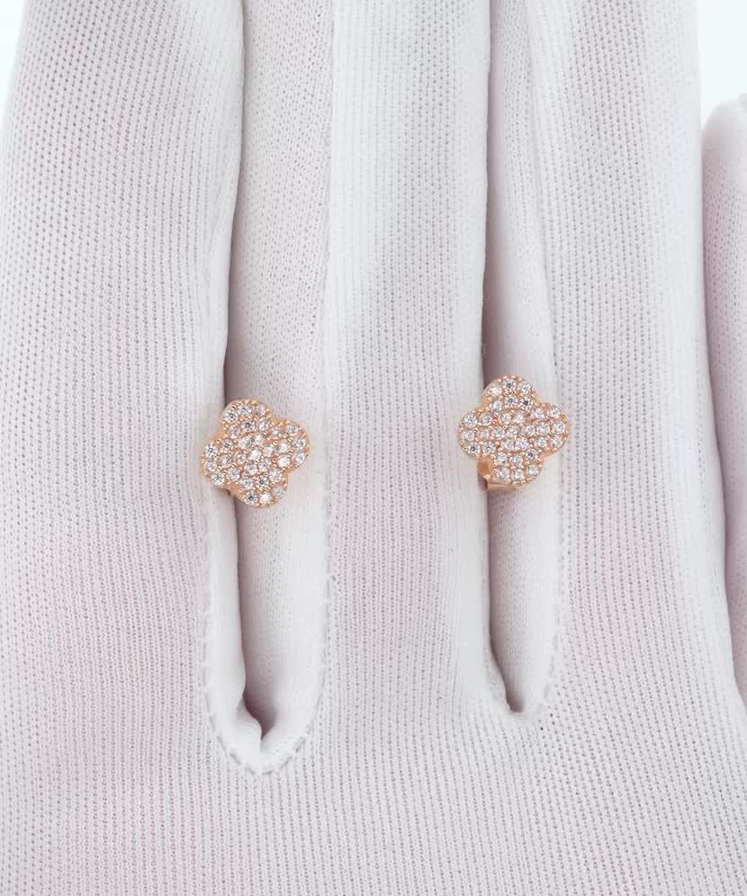 Золотые серьги с цирконами