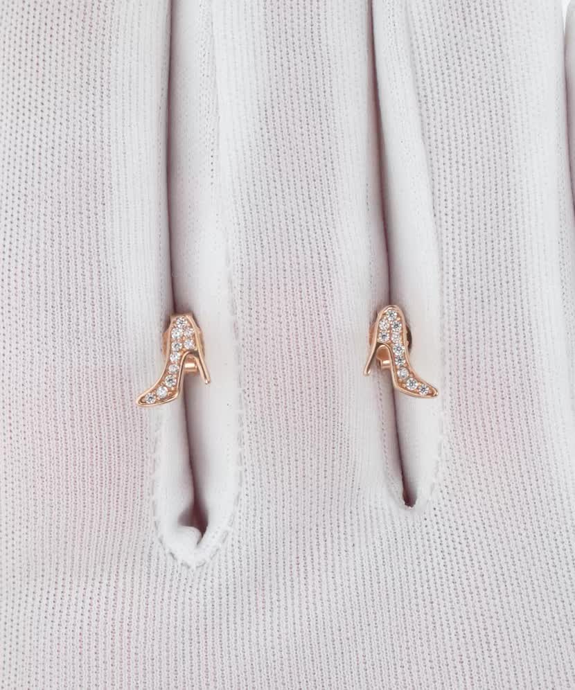 Золотые серьги с цирконами