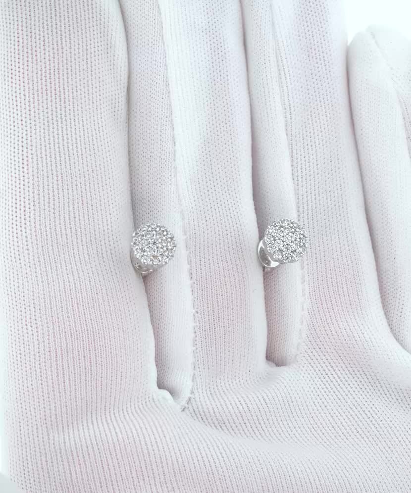 Valgest kullast kõrvarõngad tsirkoonidega