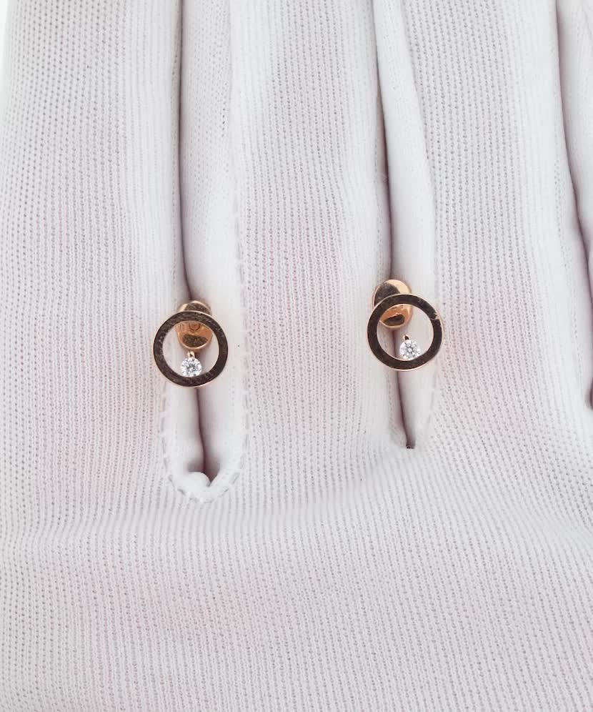 Золотые серьги с цирконами