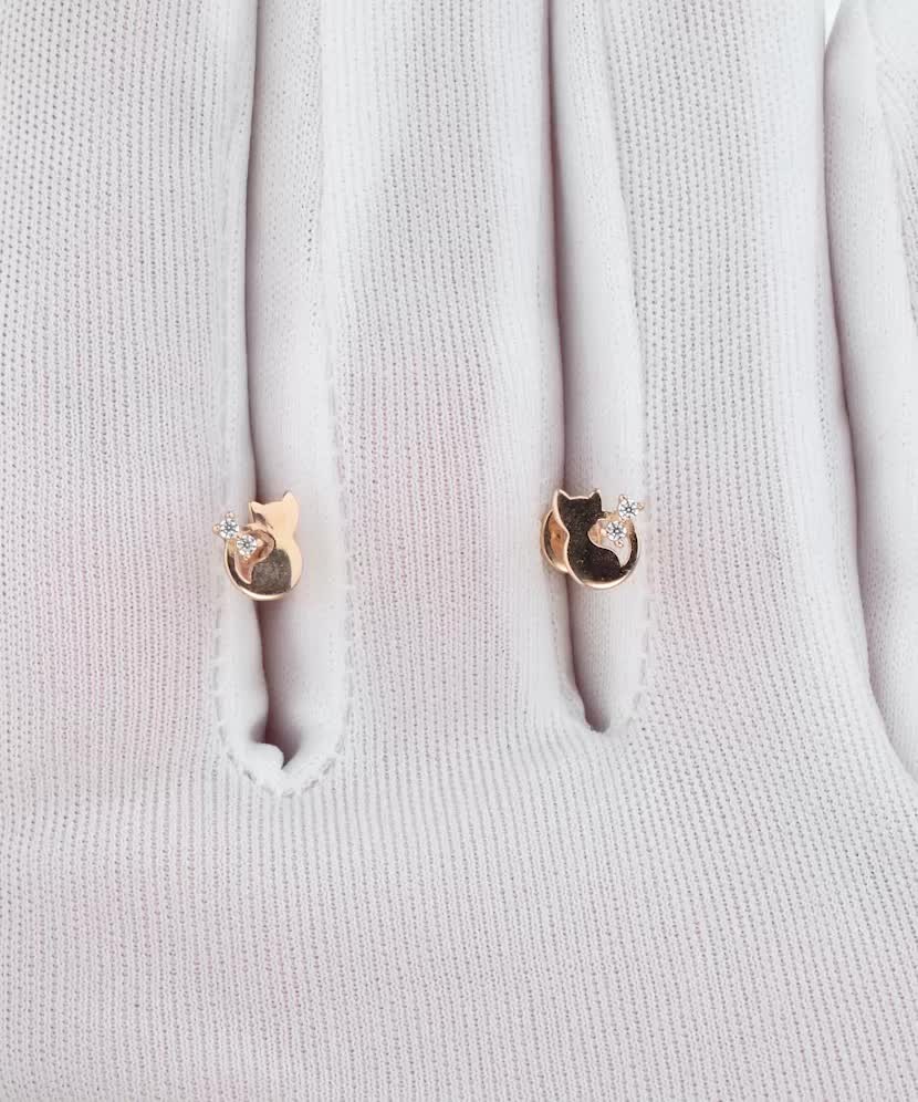 Золотые серьги с цирконами