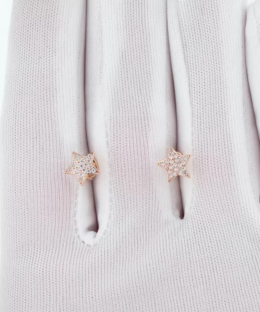 Kuldkõrvarõngad tsirkoonidega "Täheke"