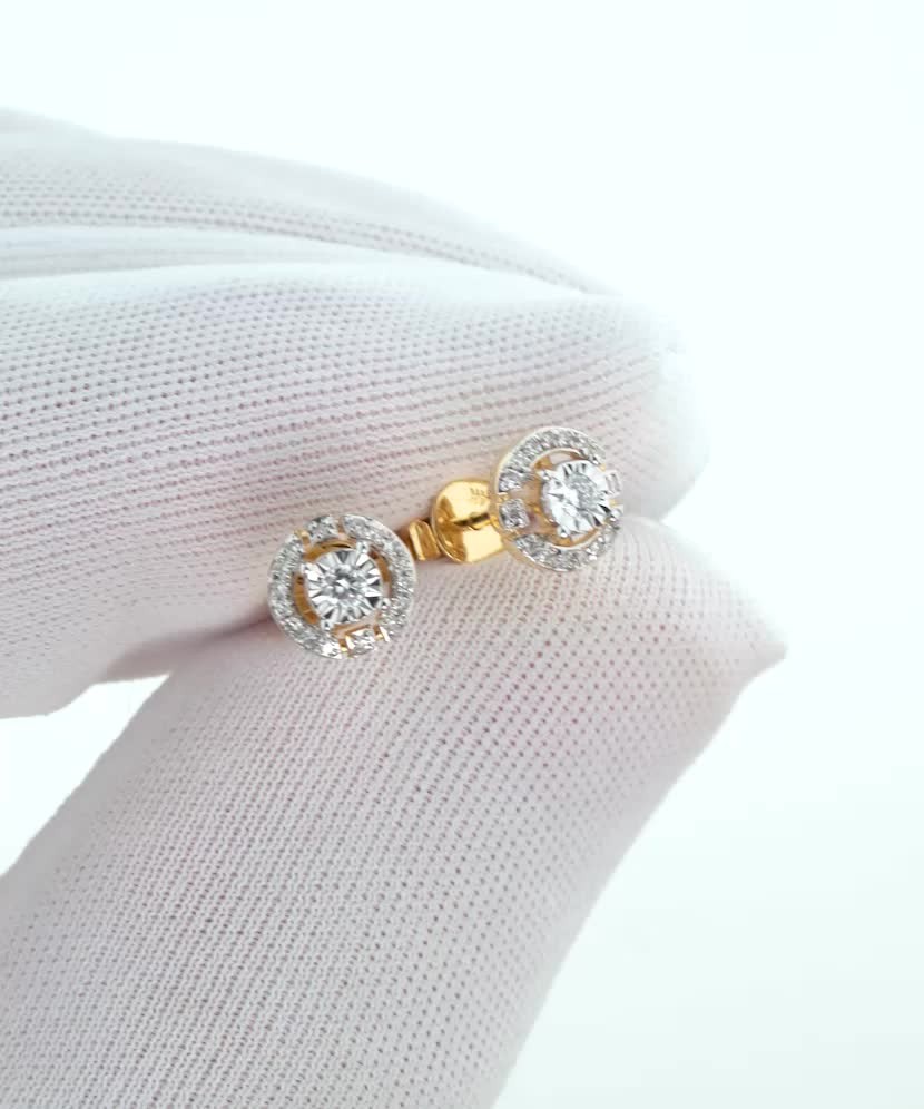 Kollase kullaga kõrvarõngad Briljantidega