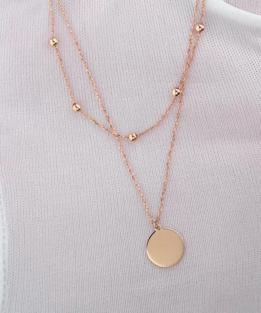 Золотая двойная цепочка с подвеской