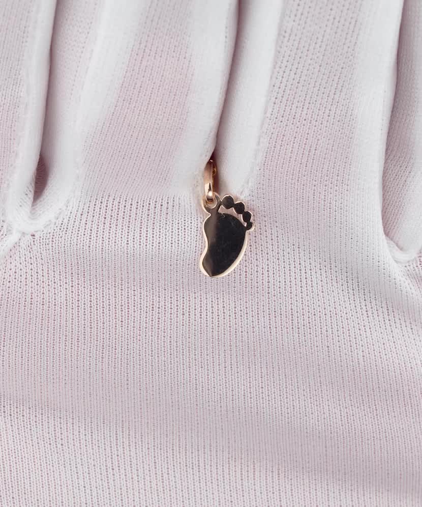 Золотой подвеска "Следы ножек"