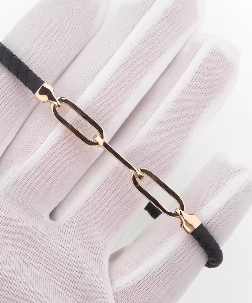 Nahast käevõru kulla ja tsirkoonidega