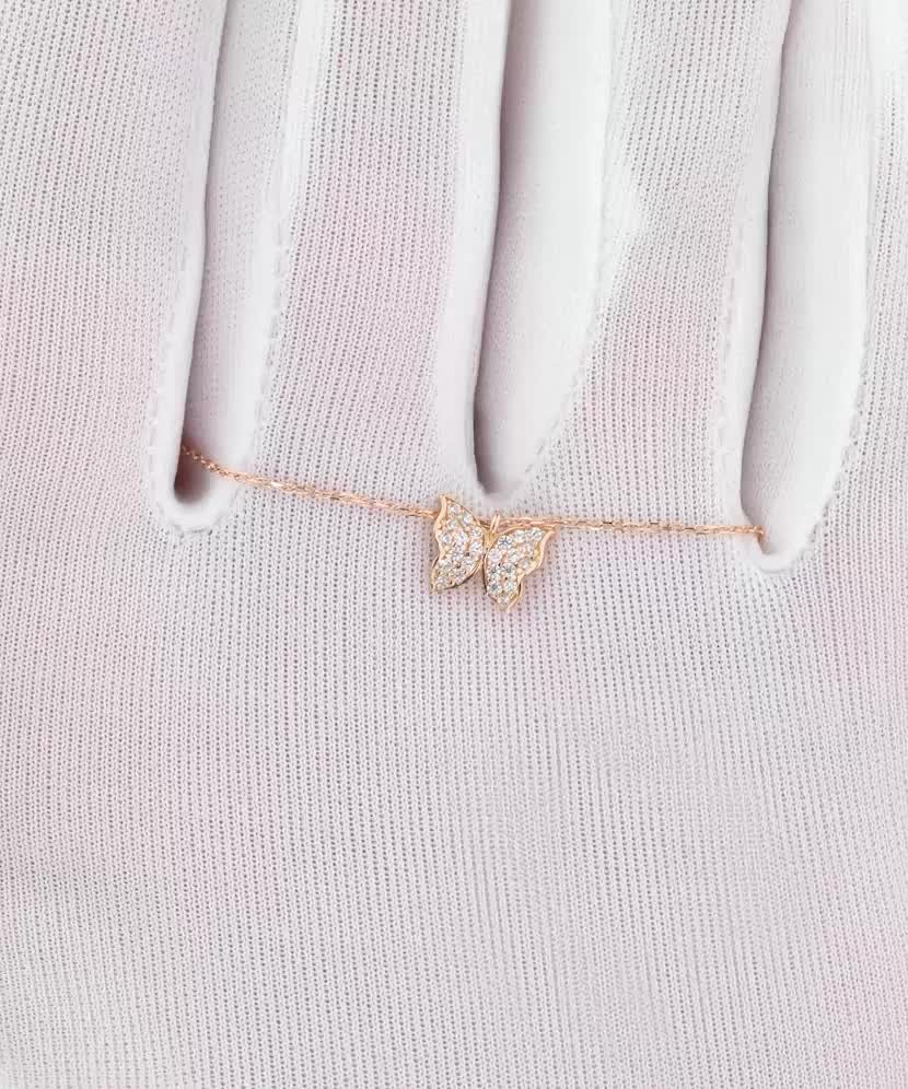 Золотая цепочка с подвеской из циркона "Бабочка"