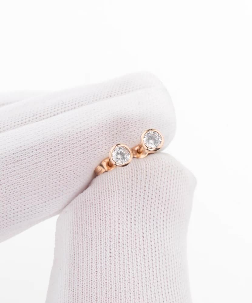 Золотые серьги с цирконами