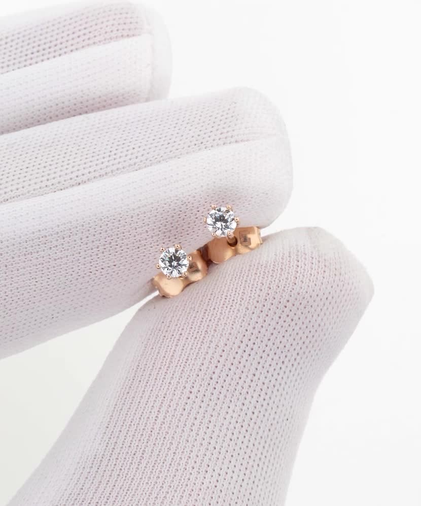 Золотые серьги с цирконами