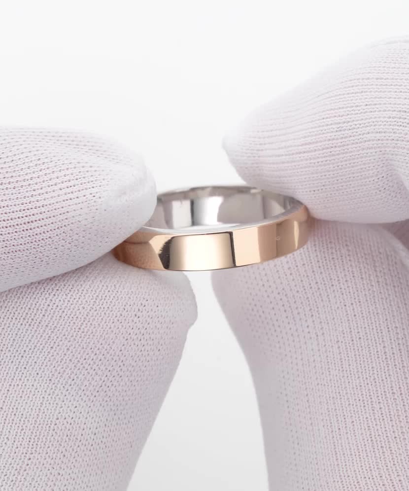 Обручальное серебряное кольцо с золотой пластиной