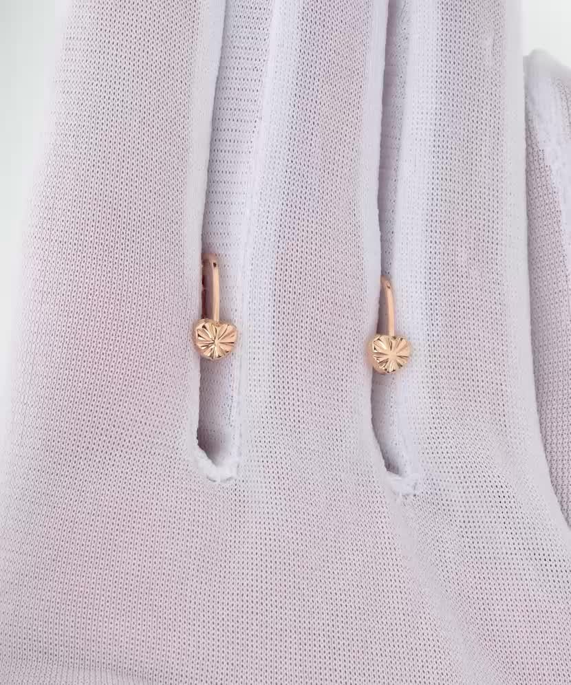 Золотые серьги "Сердечко"