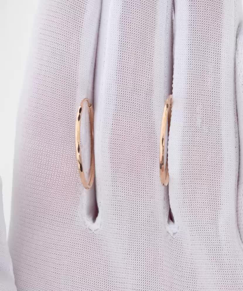 Золотые серьги конго с гравировкой 24m