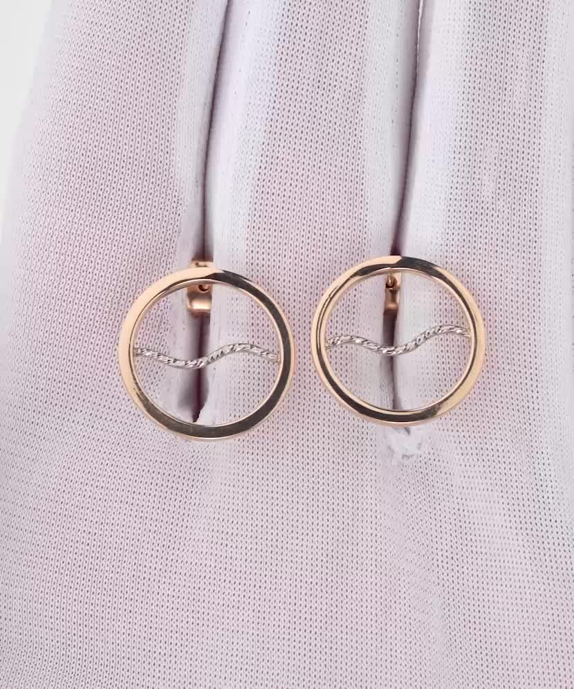 Золотые серьги Дубль