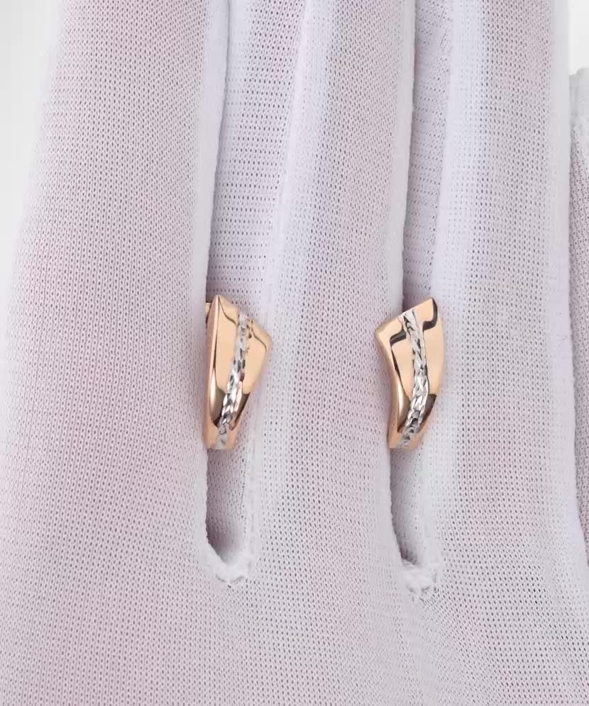 Золотые серьги Дубль