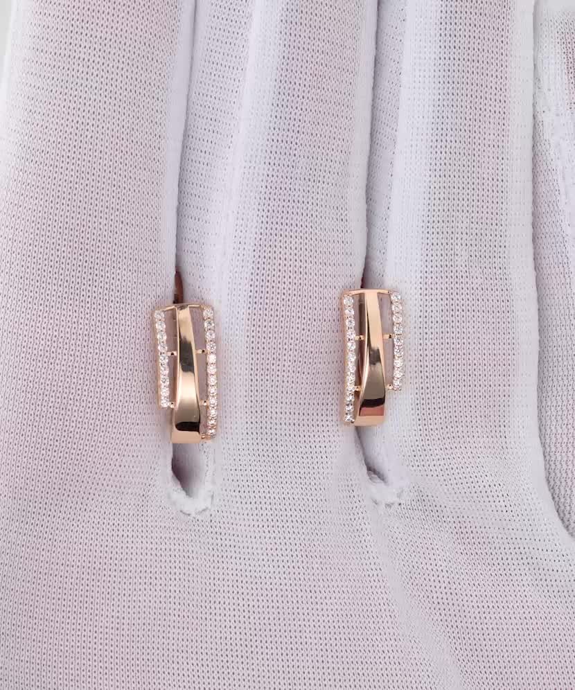 Золотые серьги с цирконами