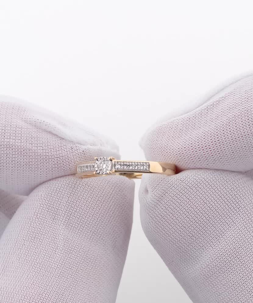 Кольцо из желтого золота с бриллиантами