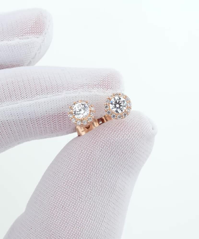 Золотые серьги с цирконами