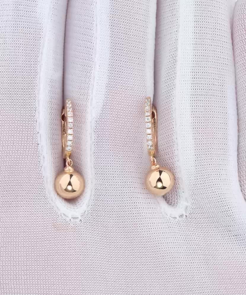 Золотые серьги с цирконами