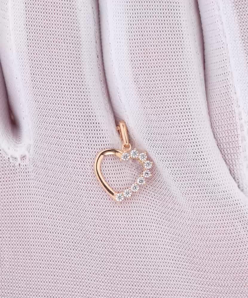 Золотой подвеска с цирконами "Крестик"