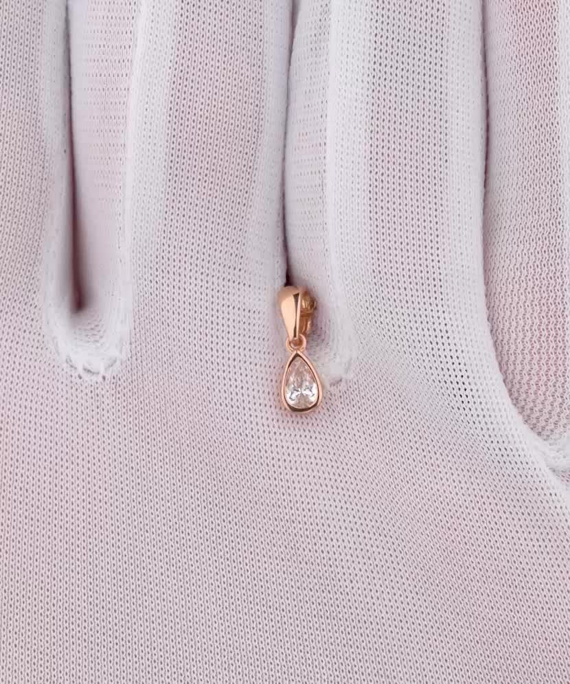 Золотой подвеска с цирконами