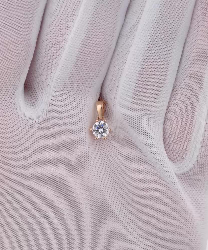 Золотой подвеска с цирконами