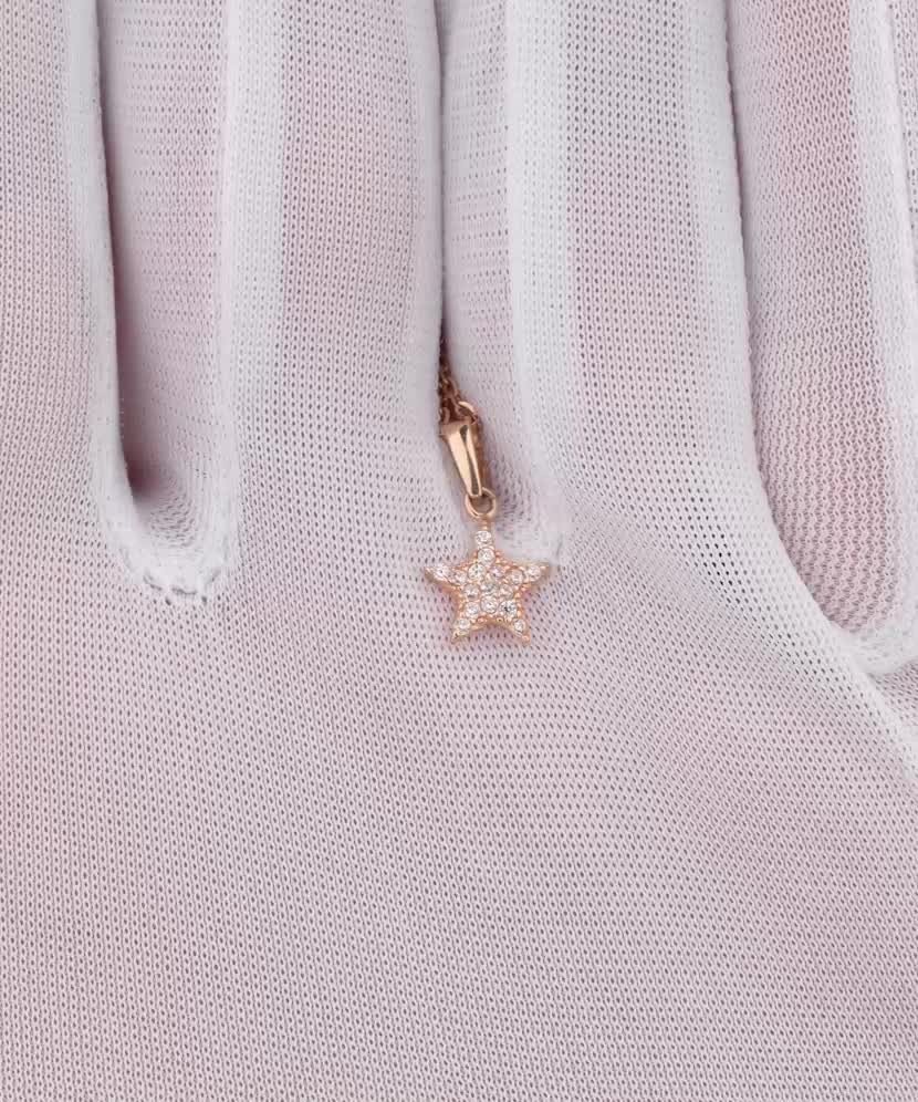 Золотой подвеска с цирконами "звезда"